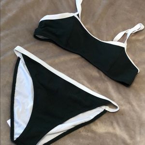 Cupshe Army Green/White Bikini Set